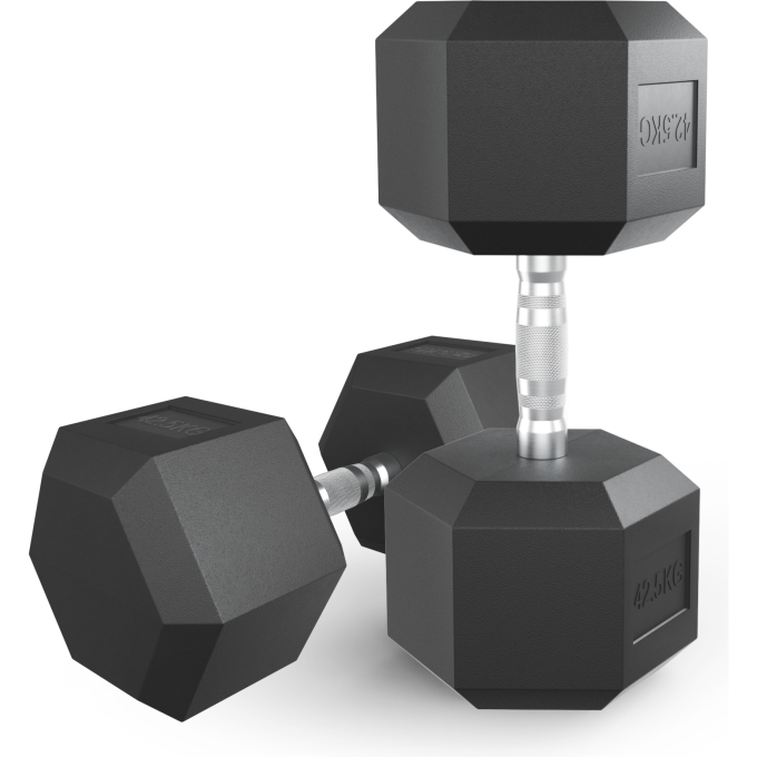 Гантель гексагональная UNIX FIT 42,5 кг обрезиненная DBHEX42_5x2